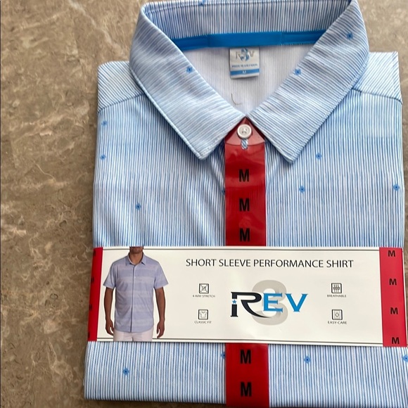 Blue Casual Button Down Shirt with Classic Collar - Picture 1 of 2